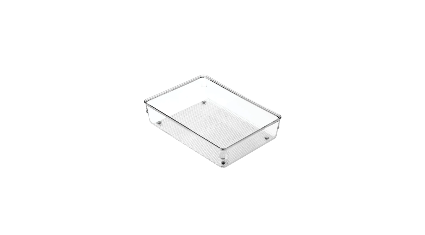 iDESIGN Linus Shallow Drawer Organizer Clear 6x12x2