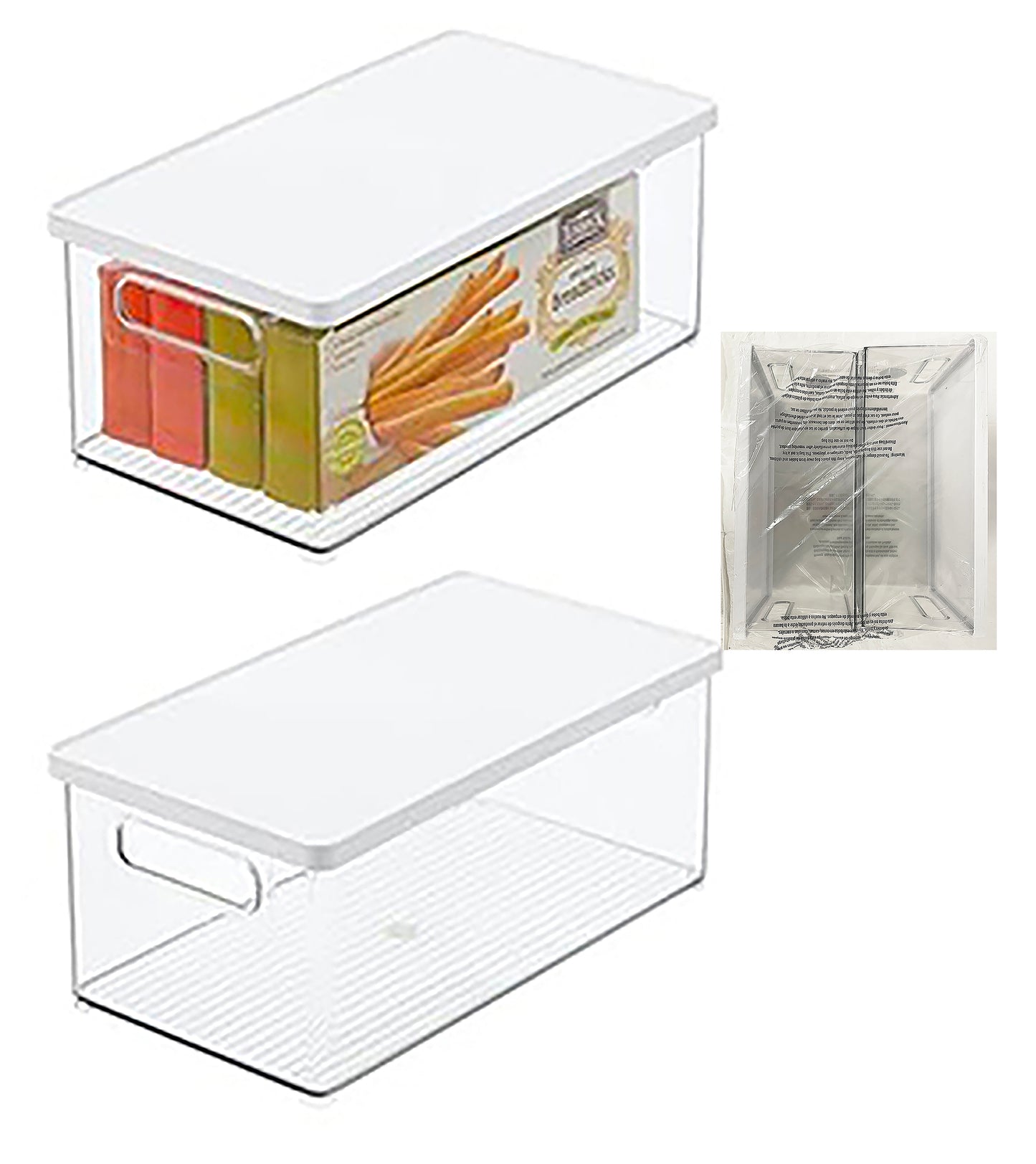 Bin W/Lid Clear/White