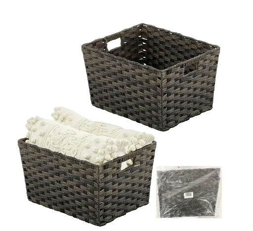 Woven Basket W/Handle Espresso