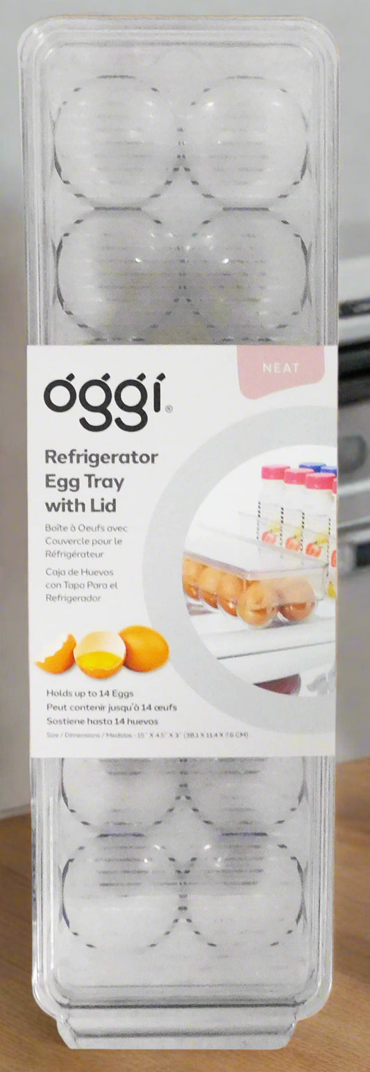 EGG TRAY - HOLDS 14 - COVERD BOX